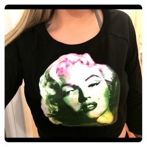Marilyn Monroe crop top pull over sweatshirt